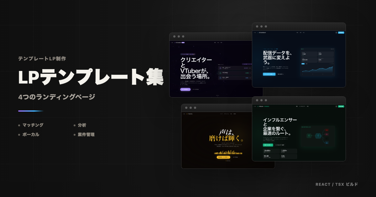 Static LP Template Collectionのプレビュー